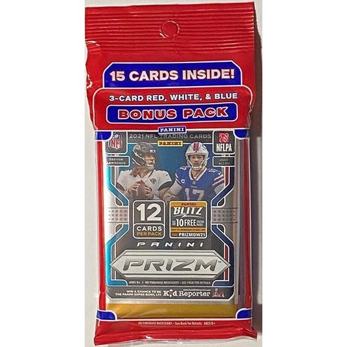2021 Panini Prizm Football Cello Pack (20 Cards/Box) Red White Blue Prizms!