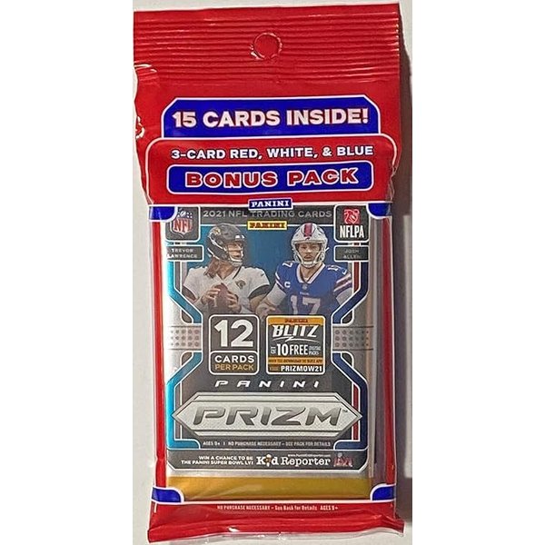 2021 Panini Prizm Football Cello Pack (20 Cards/Box) Red White Blue Prizms!