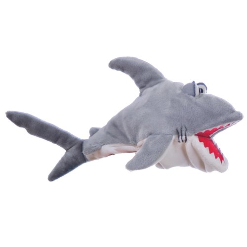 Living Puppets 12-Inch Friendly Shark Hand Puppet - Fine European Design, Ultra-Soft and Cuddly, Promotes Child Development, Safety Certified, Teacher-Recommended for Boys and Girls