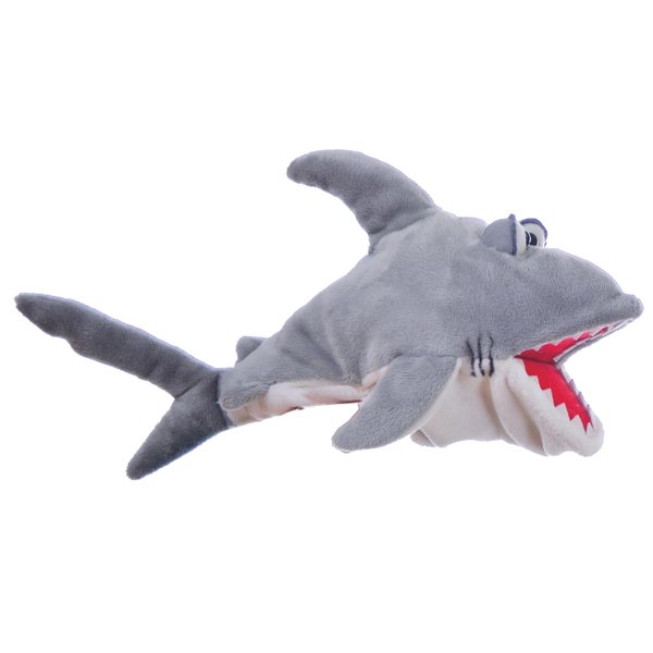 Living Puppets 12-Inch Friendly Shark Hand Puppet - Fine European Design, Ultra-Soft and Cuddly, Promotes Child Development, Safety Certified, Teacher-Recommended for Boys and Girls