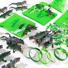 Leyndo 122 Pcs Crocodile Party Favors Gift Set Reptile Party Supplies Crocodile Birthday Party Supplies Reptile Party Favors Crocodile Silicone Wristbands Stickers Toy Bag for Reptile Party Supplies