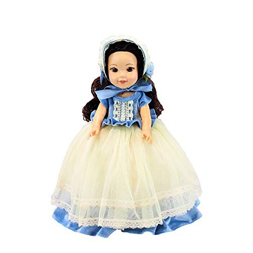 American Fashion World Blue Colonial Dress Set for 14-Inch Dolls |Hat Included | Premium Quality & Trendy Design | Dolls Clothes | Outfit Fashions for Dolls for Popular Brands