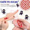Skylety 24 Pieces Stretchy Flying Ninjas Slingshot Stretch Ninja Toys Red and Black Elastic Slingshot Ninja Stretchable Funny Finger Ninja Slingshot Toys for Ninja Kids Birthday Party Favors Supplies