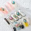 3D Turquoise Western Nail Ornament Mix Blue, White, and Pink Turquoise Charms Nail Art Gemstone Nail Art Jewelry Flower Heart Acrylic Nail Phone Case Card Women's DIY Decoration Products Home (20pcs)