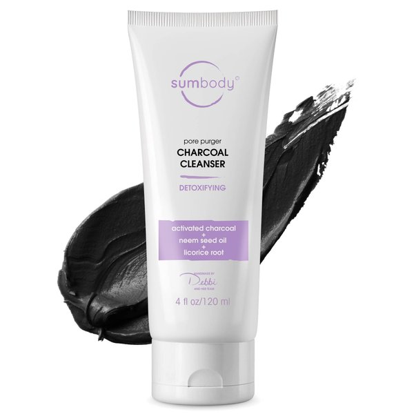 Sumbody Deep Pore Cleaner Detoxifying Face Wash for Oily Skin Charcoal Cleanser - Daily Moisturizing Face Wash for Men, Women, and Teens, Hydrating Gentle Face Cleanser for Sensitive Skin, Made in USA