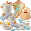 BUYGER Pretend Play Kitchen Accessories Toys Set, Cookware Pots and Pans Cooking Utensils Playset Gifts for 3 4 5 Years Old Kids Girls Boys Toddler
