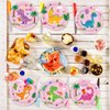 60Pcs Dinosaur Birthday Party Decorations Dino 7 Inch Dessert Plates Tableware Pink Dinosaur Dinner Paper Plates Dino Roar Theme Dinnerware for Kids Girls Boys Party Baby Shower Supplies Favors