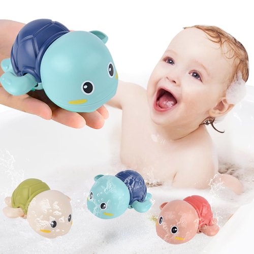 Newmemo 3 Pack Turtle Bath Toys Cute Swimming Turtle Bathtub Toys for Toddlers 1-3 Floating Wind Up Toys Water Pool Toy Wind Up Toy Preschool Toddler Pool Toys for Infants Kids Boy Girls Birthday