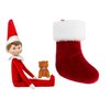 The World's Smallest Elf on The Shelf Boy with Matching Small Christmas Stocking and Two Elf on The Shelf Hot Chocolate Cocoa Mix Packs