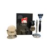 G.B.S Premium Shaving Set for Men, Shaving Brush and Stainless Razor Stand, Shave Soap and Bowl