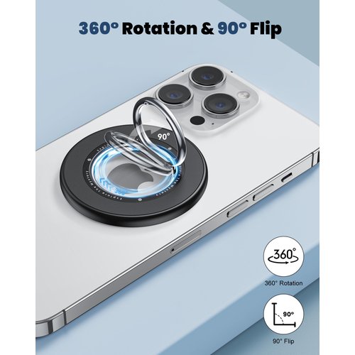 SODI Magnetic Phone Ring Holder Grip for Mag-Safe & iPhone, Magnetic Ring for Phone Case Stand, Dual-Side Magnetic Finger Ring Holder Kickstand, Compatible with iPhone 16 15 Pro Max,14 13 12 Series