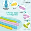 M. Emami Baby Teething Toy - Pack of 6 Hollow Teething Sticks with 2 Cleaning Brushes - 100% Food Grade Silicone, BPA Free, and Dishwasher Safe - 6 Vibrant Colors for 6-18 Months Babies