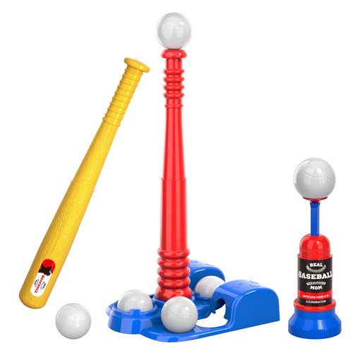 Bennol T Ball Set Toys for Kids 3-5 5-8, Kids Baseball Tee for Boys Toddlers Includes 6 Balls, Auto Ball Launcher, Outdoor Outside Sports T Ball Set Toys Gifts for 3 4 5 6 Year Old Boys Kids Toddlers