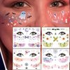 Coridy 4pcs Halloween Face Fake Stickers Cute Ghost Bat Spider Moon Temporary Tattoo Kit Cute Cartoon Makeup Set for women