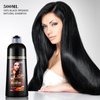YUOLITA Black Dye Color Shampoo for Men Women, 3-In-1 Color Hair Shampoo Covers Gray Hair in 10 Minutes Herbal Hair Dye Shampoo Ingredients Instant Hair Coloring Shampoo 500ML (16.9 Fl Oz)
