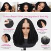 Domiso New Super V Part Human Hair Wig 200% Density Afro Kinky Curly V Part Wig Pre-Minimum Leave Out Glueless Wigs Beginner Friendly with Anti Slip Elastic Band and Removable Clips Curly Wig 16 Inch