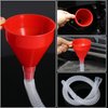 Flexible Fuel Funnel with Long Hose Plastic Small Wide Mouth Filling Funnel Car Funnel for Engine Oil Gas Fuel Gasoline Diesel Water Fluid Liquid Transmission Red (1)