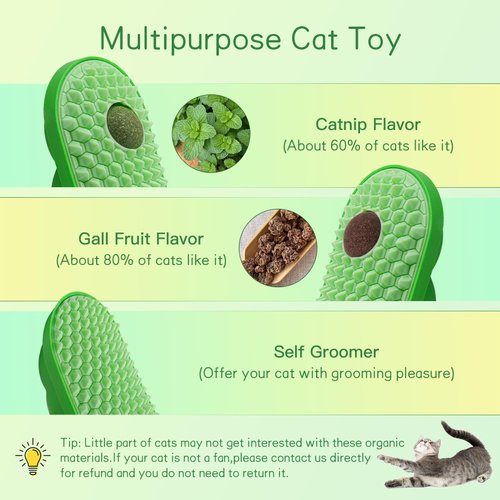 AUKSKY 2PCS Catnip Toys for Indoor Cats, Cat Toy Ball Stick on Wall with 6 Replace Catnip Balls, Cat Self Groomer, Cat Face Scratchers, Catnip Wall Balls for Cats Lick