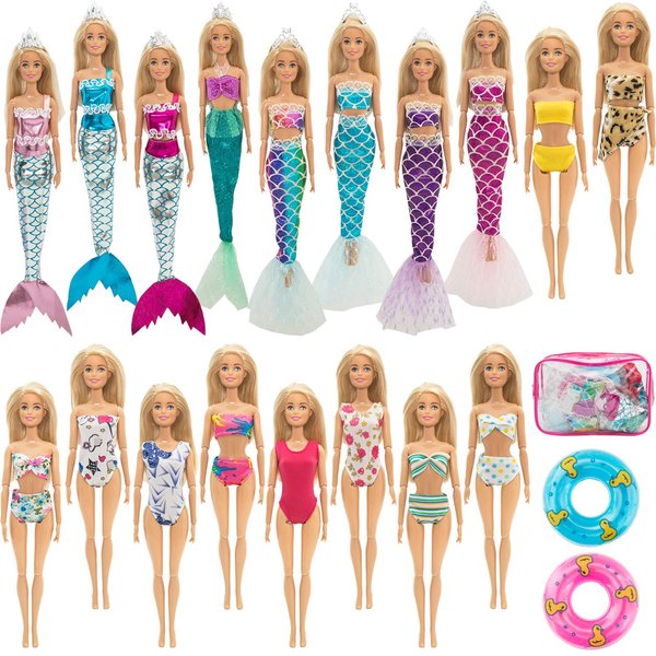 SOTOGO 32 Pieces Doll Clothes and Accessories for 11.5 Inch Girl Doll Clothes Include 18 Sets Girl Doll Fashion Clothes and 14 Pieces Doll Accessories