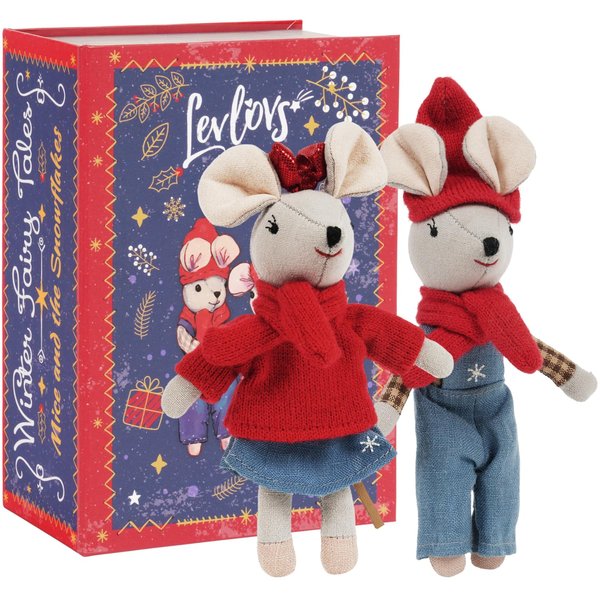 LEVLOVS Christmas Mice in Gift Box Mouse in a Matchbox Toy Baby Registry Gift