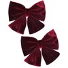 Velvet Hair Bows Girls 6" 2PCS Big Red Wine Fall bow Alligator Clips for Toddler Hair Clips Toddlers Teens Kids Accessories