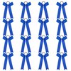 DEEKA 16 PCS Collegiate Style Cheer Bows Long Tail Skinny Cheer Bow Ponytail Holder Handmade Bows for Girls Teens Softball Cheerleader Sports -Royal Blue