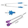 8PCS Silicone Mini Tongs, 5Inch Hand Shape Food Tongs, Colourful Small Kids Tongs for Serving Food, Ice Cube, fruits, Sugar, Barbecue by Sunenlyst (Palm sharp)