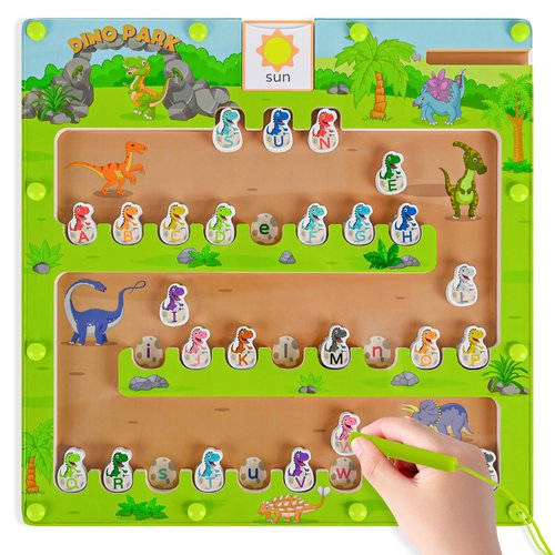 nasominako Magnetic Alphabet Maze Toy,Montessori Learning Toys,Alphabet Magnetic Puzzle Toys for Fine Motor/Sensory/Cognitive Development,Gifts for Toddlers Ages 3-7
