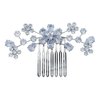 Missgrace Silver Bride Wedding Prom Sparkling Simple Zircon Side Hair Comb Crystal Rhinestones Flower Hair Comb Clips Bridal Hair Accessories Hair Piece for Women and Girls