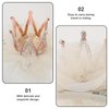 Mobestech Hair Clip, Beige Rhinestone Crown Hair Clip for Girls Princess Crown Hair Pin Crystal Tiara Bobby Pins, 1 Count