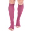 Doc Miller Open Toe Compression Socks Women and Men, 20-30 mmHg Toeless Compression Socks Women, Support Circulation Shin Splints and Calf Recovery, Varicose Veins, 1 Pair (Maroon, Small)