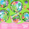 Treasures Gifted Girl Dinosaur Plates 16ct - 9 Inch Little Dinosaur Party Plates - Girl Dinosaur Party Decorations - Dinosaur Decorations for Birthday Party - Girl Dinosaur Party Supplies