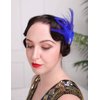 Aimimier 1920s Flapper Feather Hair Clip Royal Blue Headpiece Prom Party Roaring 20s Accessories for Women and Girls