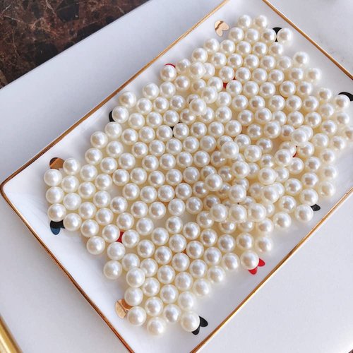 Sooyee Art Faux Pearls 1700-Pcs Loose Beads no Hole 1.1 Lbs (8mm,Ivory) for Vase Fillers, Table Scatter, Wedding, Birthday Party Home Decoration