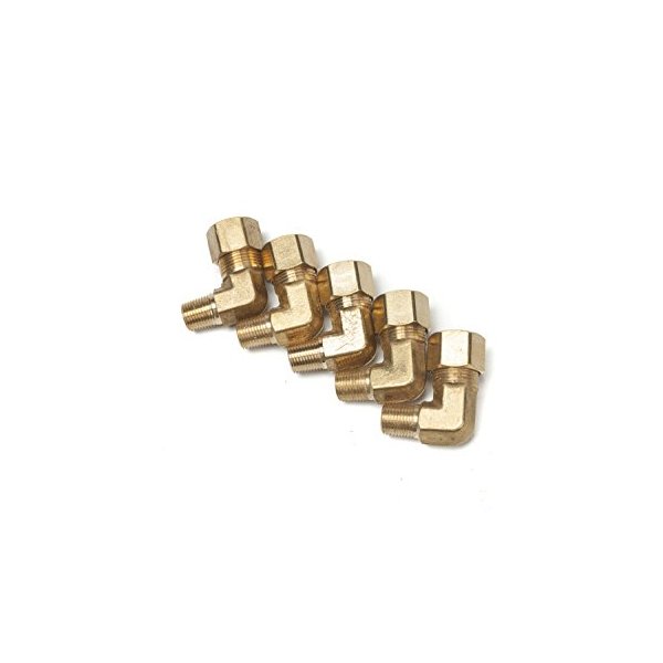 LTWFITTING 3/8-Inch OD x 1/8-Inch Male NPT 90 Degree Compression Elbow,Brass Compression Fitting(Pack of 25)