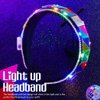 DRESBE Light Up Headband Colorful LED Mirror Headbands Glow Party Rhinestone Hair Accessories for Women