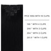 FUBILI Black Clip in Human Hair Extensions 14 Inch Clip In Hair Extensions Lace Weft Real Human Hair Natural Black Brazilian Hair Clip in Extensions Silky Straight Remy Human Hair 7pcs 105g