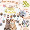 Cat Theme Birthday Party Decorations, Cat Birthday Decorations Cat Banner Happy Birthday Banner Cat Hanging Cutouts Hanging Swirl Decor