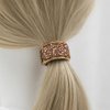 2PCS Rhinestone Glitter Hair Ponytail Holder Cuff Gothic Punk Elastic Band Rope Sparkly Crystal Hair Ties Styling Wrap Set for Women Girls Gold & Silver