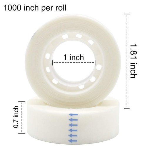 OWLKELA - 12 Rolls Invisible Tapes 0.7 in x 1000 Inches, Matte Finish Invisible Tape, Foggy Translucent Tape Great for Correction and Labeling, Compatible with Standard Tape Dispenser