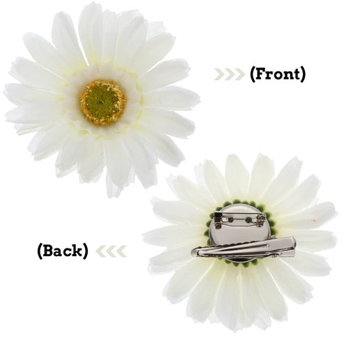 Beaupretty 12pcs Sunflower Hair Clips Daisy Flower Barrette Hawaiian Beach Alligator Hair Clips Headpiece Hairpin Brooches for Women Girls Summer Hair Accessories White