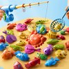 Magnetic Fishing Game Toys for Kids Toddlers 3-5 4-8, Water Table Bathtub Toys with Pole Rod Net Plastic Floating Fish, Water Bath Pool Outdoor Toys for Kids Toddlers Baby Age 3 4 5 6 7 8 Year Old