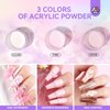 Saviland Acrylic Nail Kit: Easy Acrylic Kit Beginner Set Clear/Nude/Pink Acrylic Powder and Liquid Monomer Set Acrylic Nail Brush Cuticle Oil Nail Care DIY Acrylic Nail Art French Sculpture Set