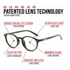 GUNNAR - Premium Gaming and Computer Glasses - Blocks 35% Blue Light - Attaché, Onyx, Clear Tint