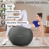 Signature Fitness Anti-Burst and Slip Resistant Exercise Ball Yoga Ball Fitness Ball Birthing Ball with Quick Pump, 2,000-Pound Capacity, Gray, 18-inch, S