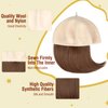 Lansigreen Hat Wig Beret Hat with Hair Extensions Classic French Wool Hat Attached 12" Straight Short Bob Hairpiece Synthetic for Women Light Brown