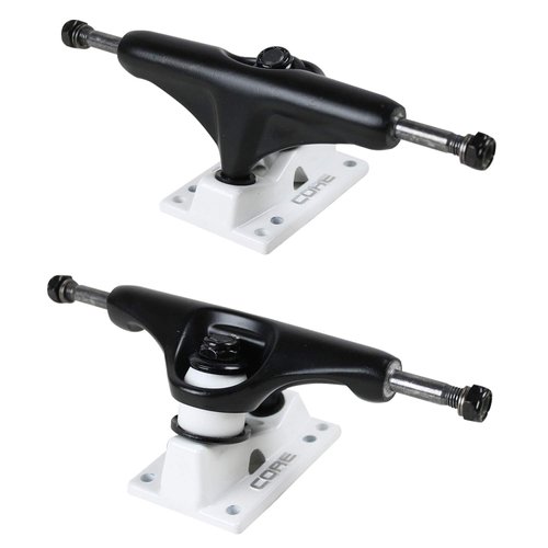 Core Skateboard Trucks 4.75 (7.375") Black/White Base, Premium Bushings