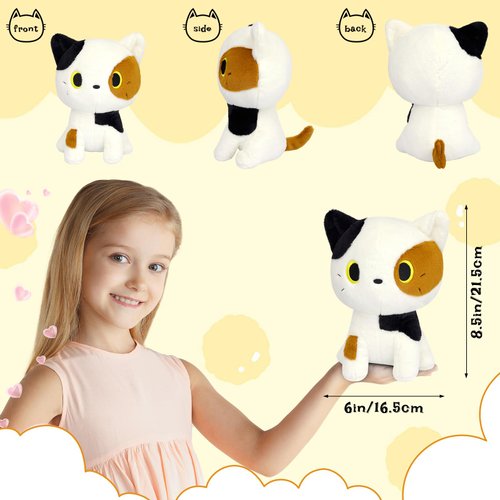 LSYDCARM Cat Plush Toy, 8Inch Cute Calico Cat Stuffed Animals Cat Plushie Doll, Adorabl Soft Stuffed Cat Plush Toys, Birthday for Kids Boys Girls, Home Decoration