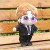 niannyyhouse Black Suit Coat Tie White Shirt Pants 15cm Plush Doll Clothes Doll Dress Up (Black-2)