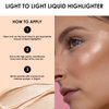 FOCALLURE Shimmer Liquid Highlighter, Smooth Cream Formula and Non-greasy Finish,Delivers a Natural Glow, Long Lasting Illuminator Highlighter Face Enhancing Makeup,Violet Ray
